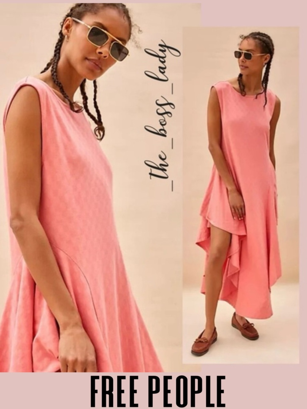 Free People dress Small midi asymmetrical textured ruffle boho cotton